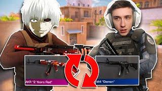 ПОМЕНЯЛИСЬ СКИНАМИ С МЕДОМ В STANDOFF 2 | ИГРАЮ С НОВЫМИ СКИНАМИ