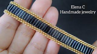 Elegant & Beautiful Beaded Bracelet Tutorial Элегантный Браслет из бисера и стекляруса своими руками