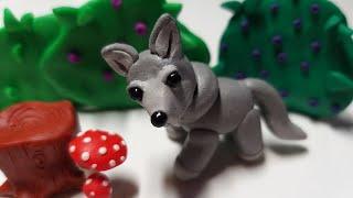 Волк из пластилина, полимерной глины или мастики (Modelling Clay Wolf)