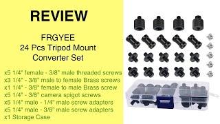 Review FRGYEE 24 Pcs Camera Screw Adapter 1/4 to 1/4 and 1/4 to 3/8 Tripod Mount Converter Set