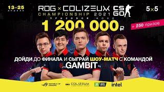 Приглашение на турнир ROG x COLIZEUM от Gambit Esports