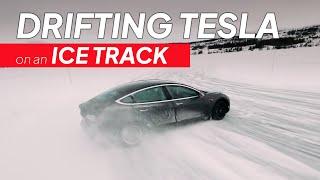 Drifting Tesla on an Ice Track | So Much Fun!