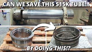 Machining out SEIZED Head Gland | CAT 785 Dump Truck Cylinder