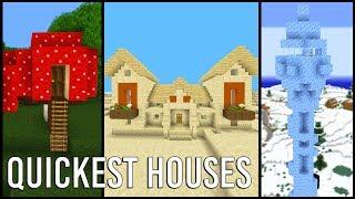 Building the Quickest Minecraft Houses I can think of...