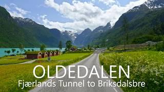 Fjærlands Tunnel - Oldedalen - Briksdalsbre | Norway Scenic Drive 4K