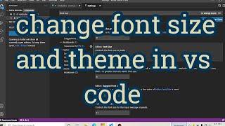 how to change font size in visual studio code /how to change font size in visual studio code