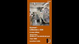 Used Komori - Lithrone L-526 on Sale | Sheetfed/Offset Machine | Machine Dalal
