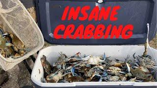 Insane Crabbing Trip Using Hand Lines  (Catch*Clean*Cook) Crab & Shrimp Stew With Fried Shrimp