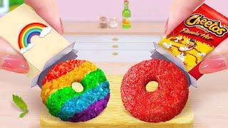  Cheetos Donut vs Rainbow Donut  Satisfying Cooking Mini Food Challenge | Tina Mini Cooking