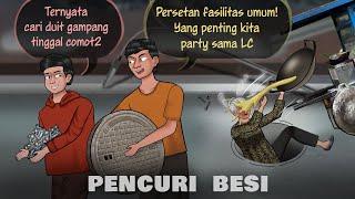 Azab Pencuri Besi 1 - Habis maling, Party2 sama LC | Kartun Hantu , Animasi Drama