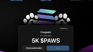 PAWS AIDROP : Paws Solana OG Bonus Claim | No $PAWS To Claim Problem Solved | Paws Airdrop Update