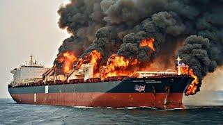 13 Minutes Ago! US Cargo Ship Carrying 200 Tons of Ammunition Destroyed by Russia in the Black Sea