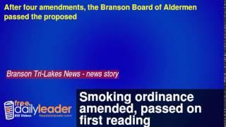 Smoking ordinance amended, passed on first reading