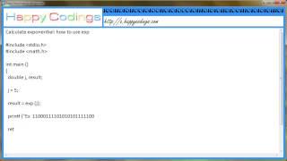 Calculate exponential how to use exp c code example
