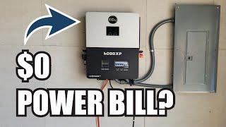 Easy DIY Home Backup Solar Power System & Battery - 6000xp Install and Test
