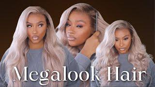 NO BABY HAIR INSTALL| THE PERFECT MARSHMELLOW BLONDE ON DARKSKIN| Megalook Hair