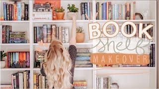 REORGANIZING MY BOOKSHELVES | how to decorate bookshelves