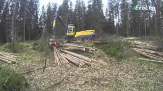 Eco Log 688 Cutting in Sweden with the 8WD Harvester Logging Forestry Fuel Efficient