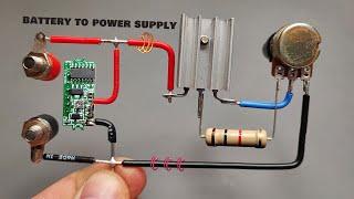 convert battery 12v to adjustable power supply