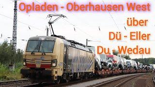 Von Opladen nach Oberhausen West (Abzweig Mathilde) über Düsseldorf Eller und Duisburg Wedau