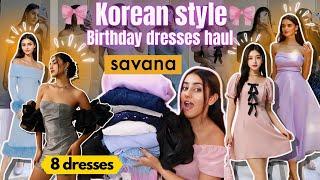 Birthday outfit ideas for women | Cute Korean style dresses  | HUGE savana haul | Vanya singh #haul