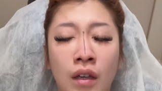 Beautiful asian girl non stop sneezing