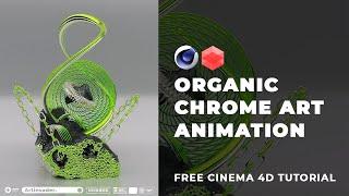  CREATE STUNNING ORGANIC CHROME SHAPES IN CINEMA 4D  ABSTRACT TECHNO POSTER ANIMATION TUTORIAL!