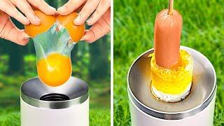 Amazing GADGETS and HACKS for Camping *24-hour Outdoors Survival Challenge*