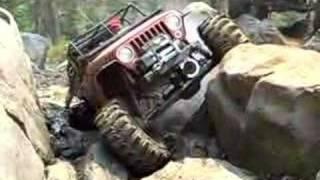 Fordyce Creek, Rock Crawling, Adventure off road Winch Hill 3, Squeeze, almost roll '99 TJ, Jeep