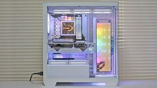 CORSAIR 3500X White BTF Build | Cable-less Tube-less Custom Water Cooling PC