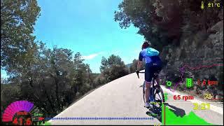 1 hour Sunshine Indoor Cycling Workout Spain Telemetry 4K Video