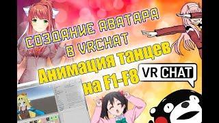 #VRCHAT Анимации|Создаем анимацию танца на F1-F8!Как сделать свой аватар в VRChat?  MMD anime модели