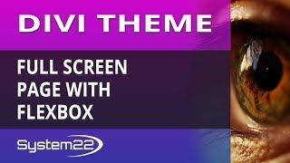 Divi Theme Full Screen Page With Flexbox