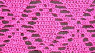 Ажурный узор крючком Часть 2 Openwork pattern for the dress. beautiful pattern