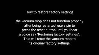 Mi Robot Vacuum Mop 2 Lite - How to restore factory settings