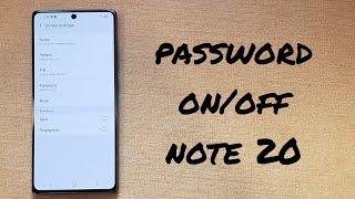 Turn security pass code on/off Samsung Note 20