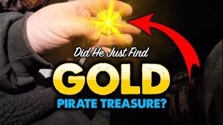 Did He Just Find GOLD PIRATE TREASURE??? #metaldetecting #goldcoin #piratetreasure