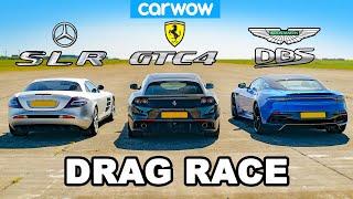 Mercedes SLR McLaren vs Ferrari GTC4 vs Aston DBS: DRAG RACE