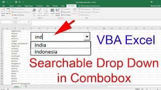 VBA Excel | Searchable Drop Down in Combobox / Membuat Searchable Drop Down