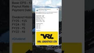 VRL Logistics Ltd has recommended a Final Dividend for FY25. #BreakingNews #StockMarket