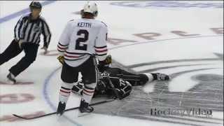 Duncan Keith slashes Jeff Carter in the face . June 4, 2013