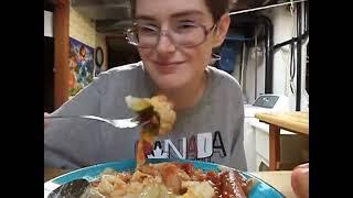 {ASMR} Plum Sauce Mushrooms and Hot-dog, with Cauliflower and onions :) by Aubrae Bronach