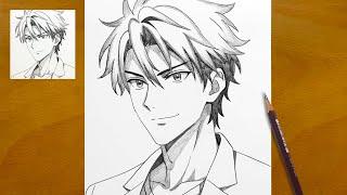 How to Draw Anime Boy Step by Step || Cool Anime Sketch for Beginners || Anime Drawing Tutorial