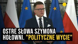 Ostre słowa Szymona Hołowni. Mówił o "politycznym wyciu"