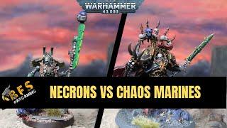 Necrons vs Chaos Space Marines Warhammer 40k Battle Report 10th Edition.