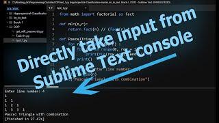 How to take input in sublime text console Python 2021