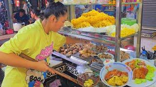 The BEST Chicken Rice, Roast Duck Wonton Noodle Soup & Pho in Kandal Market | Cambodian Street Food