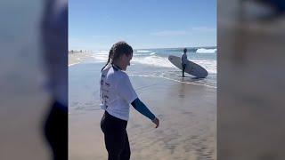 Alabama teen surfs for the first time months after shark attack