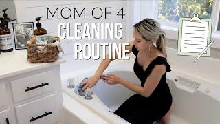 STAY AT HOME MOM OF 4 CLEANING ROUTINE | GET IT DONE CLEANING MOTIVATION