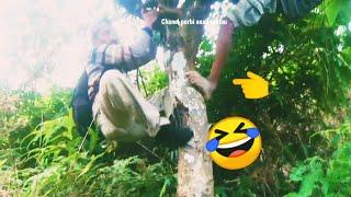 VIRAL!! detik detik pemburu naik pohon d kejar babi hutan